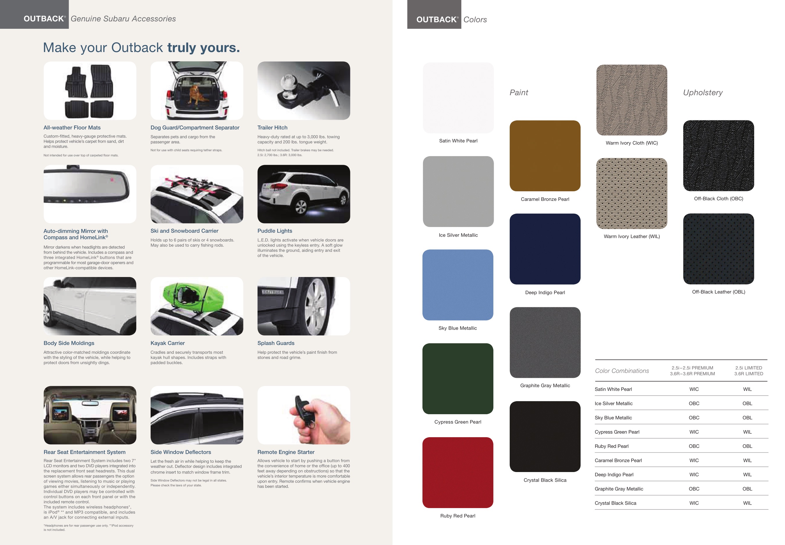 2012 Subaru Outback Brochure Page 3